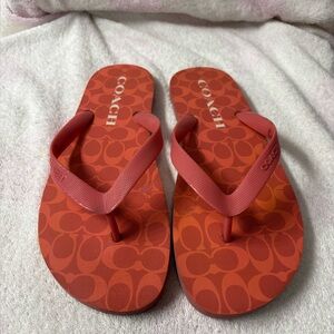 Coach ZAK Signature Flip Flop with Signature Print Size 10